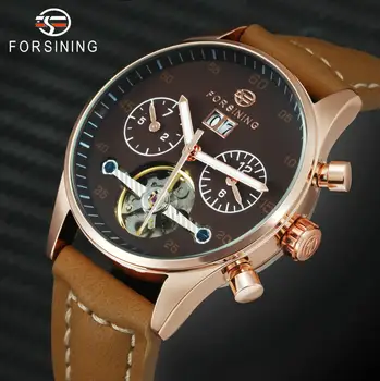 

FORSINING Brand Luxury Women Automatic Watches Fashion Skeleton Mechanical Tourbillon Lady Watch Leather Strap Casual Girl Clock