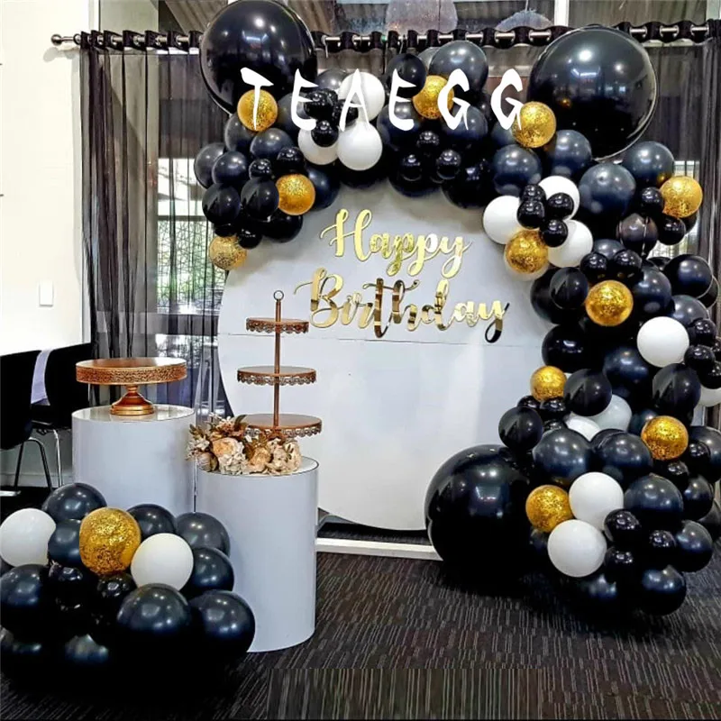 para fiesta de cumpleaños de adultos, suministros globos de confeti negro dorado, transparente, decoración de fondo, 30, 190 Uds.|Globos y accesorios| - AliExpress
