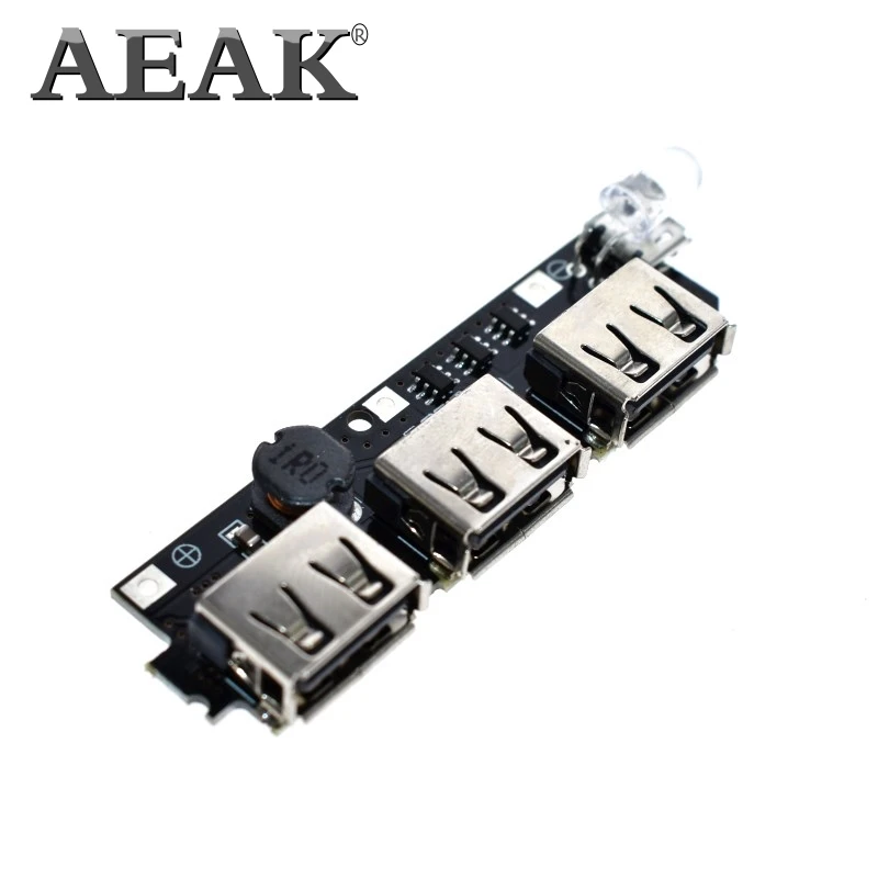 Блок питания AEAK 5 В 1 А 2 3 USB порта Модуль повышения мощности 18650 чехол li ion корпус
