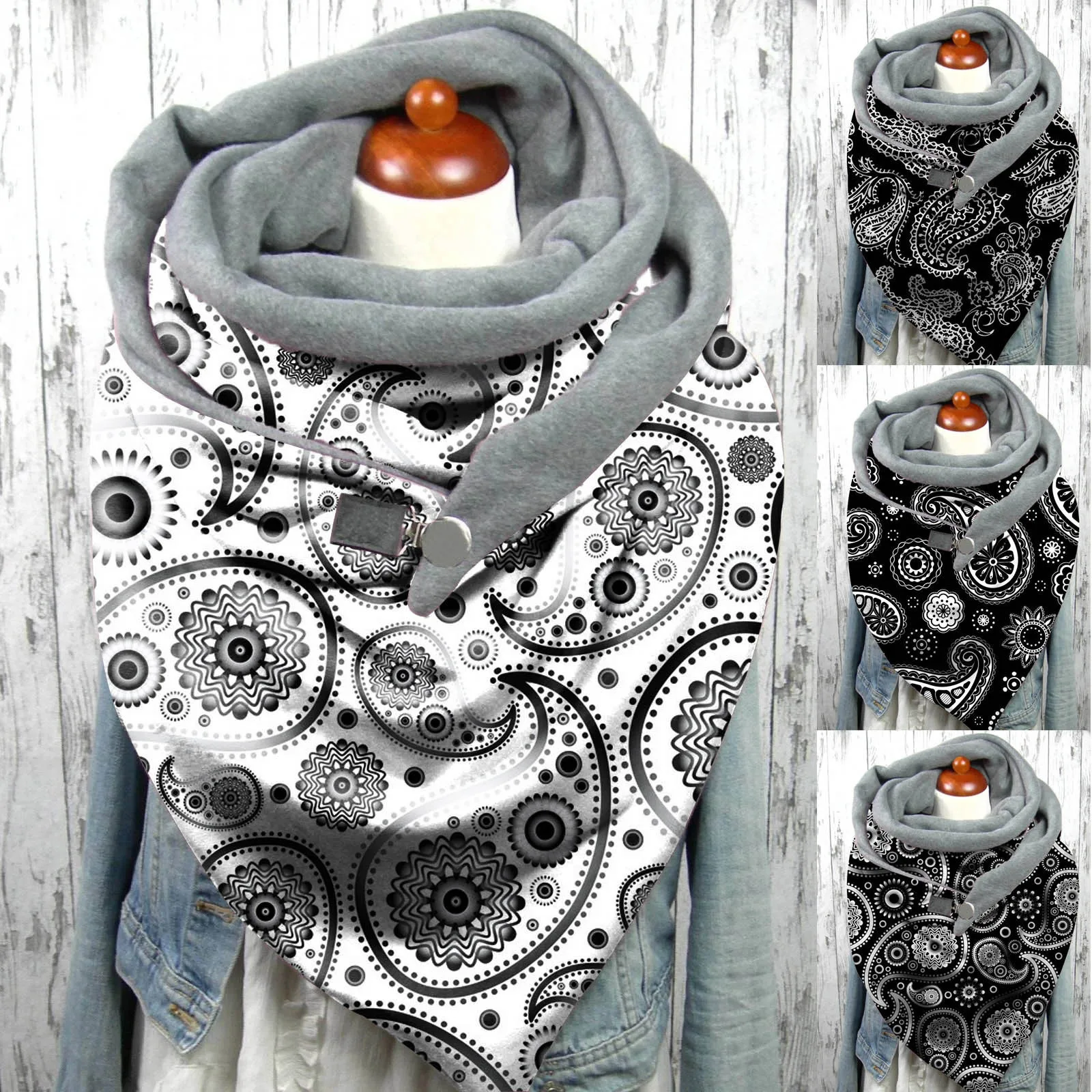 

Cashew Print Button Scarves Woman Fashion Winter Women Soft Wrap Casual Warm Shawls Windproof Scarf ШаѬ енский 2020 NEW