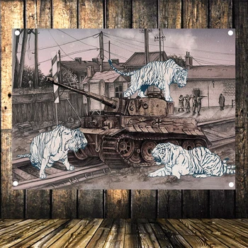 

Wall Art Canvas Painting Tapestry Home Decor WW2 Weapons Old Photos Wehrmacht soldiers in battle Military Poster Flag Banner M5