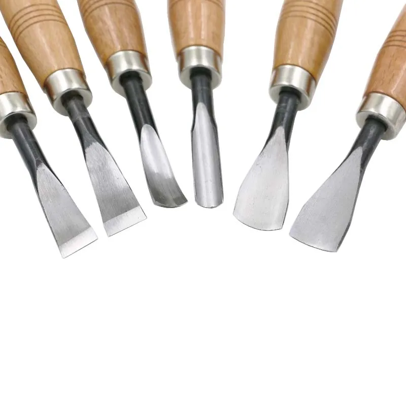 

6Pcs Dry hand Wood Carving Tools Chip Detail Chisel set Knives tool
