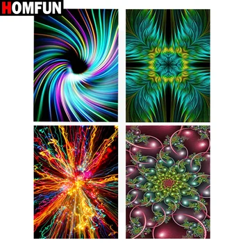 

HOMFUN Full Diamond Embroidery "Flower mandala Light" Diamond Painting Cross Stitch Patterns Rhinestone Unfinished Home Decor