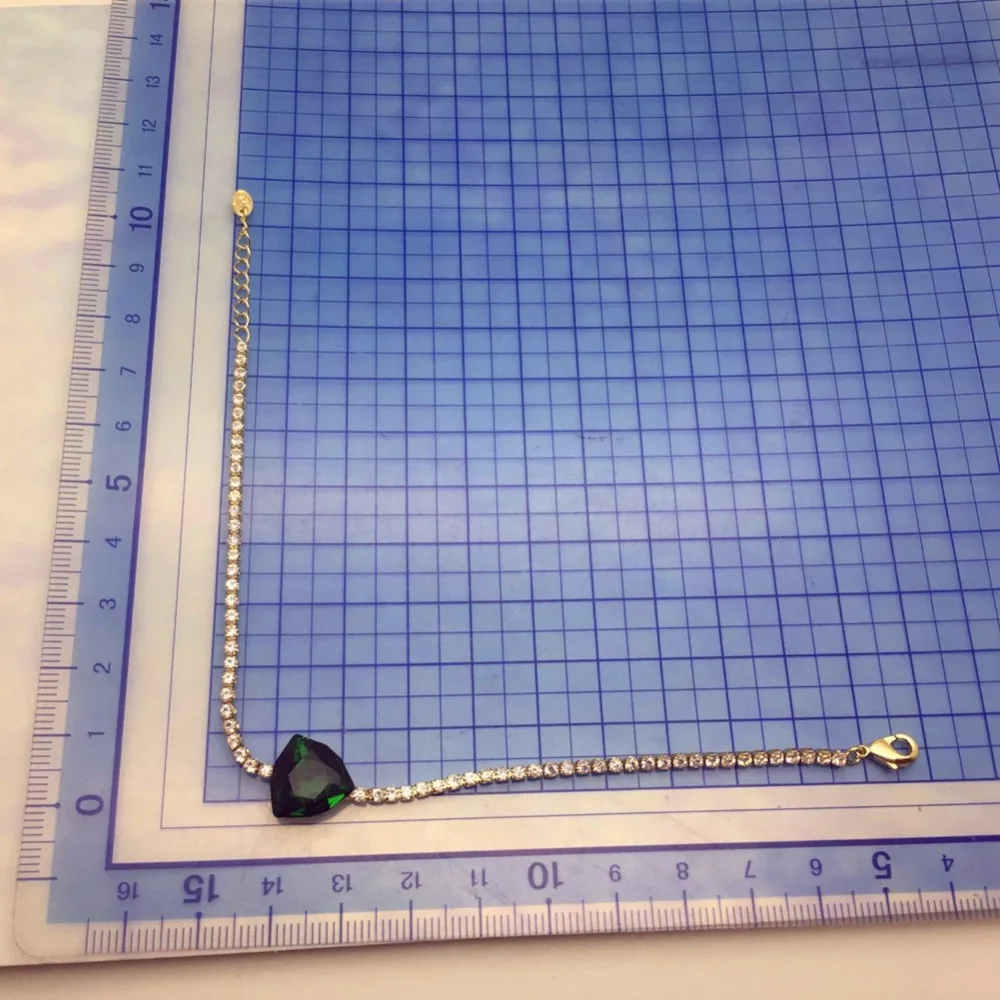 Ms Betti Full Rhinestone Chains Bracelet Big Triangle Stone Crystal From Austria 2021 Fashion Design Women Birthday Party Gifts