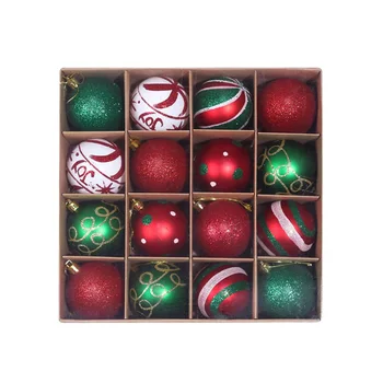 

16Pcs 60mm Christmas Balls Xmas Tree Baubles Red Gold Glitter Ornaments Ball Christmas Decoration Shopping Mall Ceiling Window