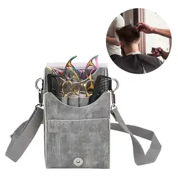 

Hair Scissors Shear Bag Professional Soft Hairdressing Toolbag Pouch Barber Cases Artificial Soft Leather Hair Styling Tools Bag