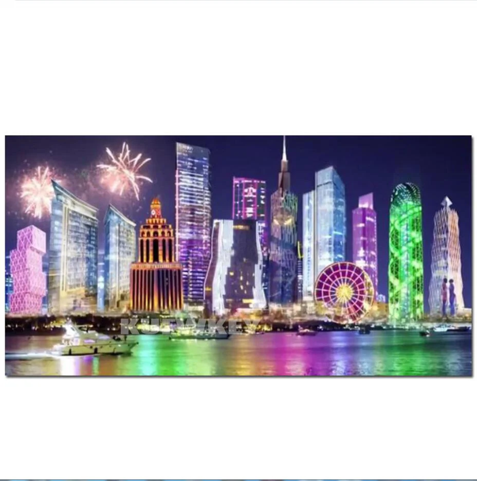 Singapore Tall building Diy 5d Diamond Painting Christmas Decor Full Square round Cross Stitch Diamond Embroidery mosaic set art