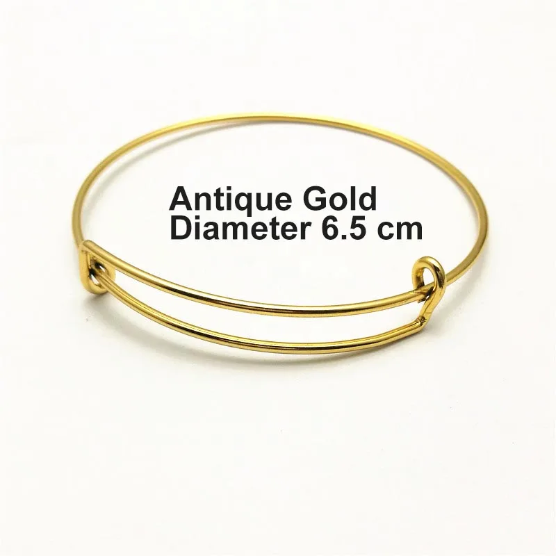 Antique Gold 10 шт. Регулируемый провод пустой браслет расширяющийся браслет на запястье для ювелирных изделий ручной работы для создания браслета своими руками аксессуары - Окраска металла: Antique Gold