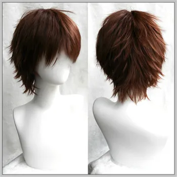 

KonoSuba God's Blessing on this Wonderful World ! Cosplay Wig Kazuma Satou Short Brown Synthetic Hair Halloween Role Play Props