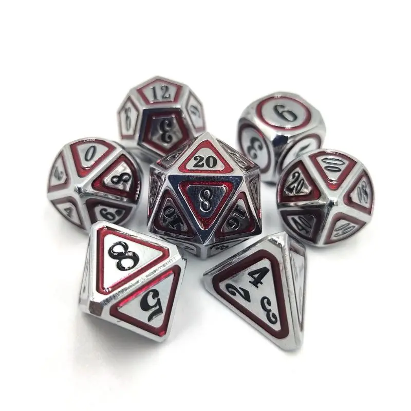 Новые металлические кости 7 шт./компл. RPG Dice D & настольная игра магический реквизит
