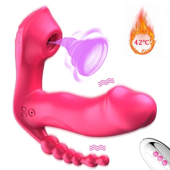 Wearable Sucking Dildos Vibrator G-Spot Clitoris Stimulator Oral Suction Anal Vagina Massager Machine Adult Sex Toys for Women 1