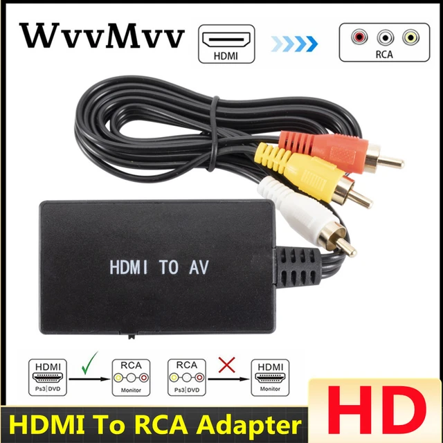 1080P HDMI-compatible to AV multi out RCA CVSB Scaler Adapter  CableConverter TV Box HD Video Audio Composite NTSC PAL Output - AliExpress