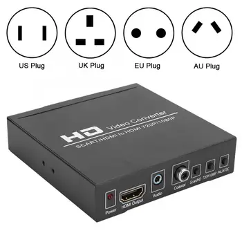 

audio converter Iron Shell Low Power Consumption Digitalization Chip Processing Scart/HD to HD Converter Portable Adapter