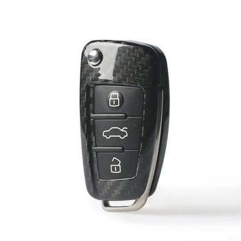 

Carbon fiber car key case key cover for Audi A5 Q7 S4 S5 A4 B9 Q7 A4L 4m TT TTS RS 8 2016 S 2017 2018 car products accessories
