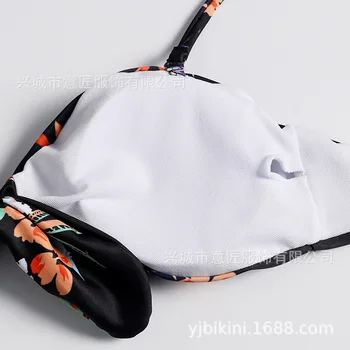 

Nineteen Years Swimwear European and American High-waist Printed Bikini Butterfly-knot Sexy Swimwear