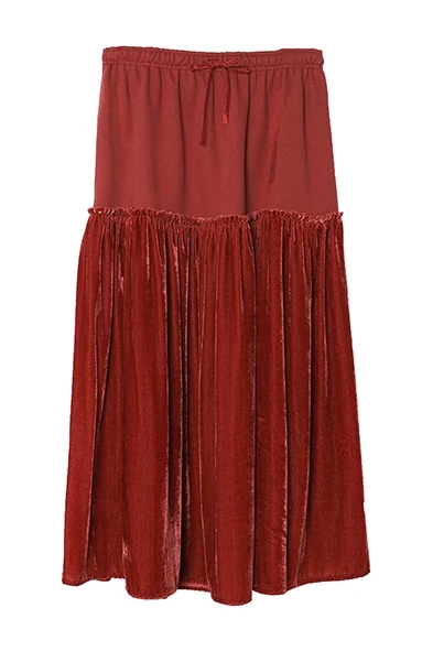 IRINACH10 осень зима Новая коллекция велюровые Лоскутные толстовки с капюшоном комплект с юбкой для женщин - Цвет: Skirt