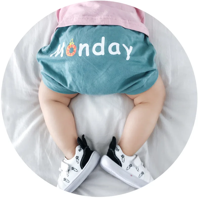 Mini Babe City/летние свободные штаны для малышей; универсальная детская одежда; детские брюки с принтом и буквами