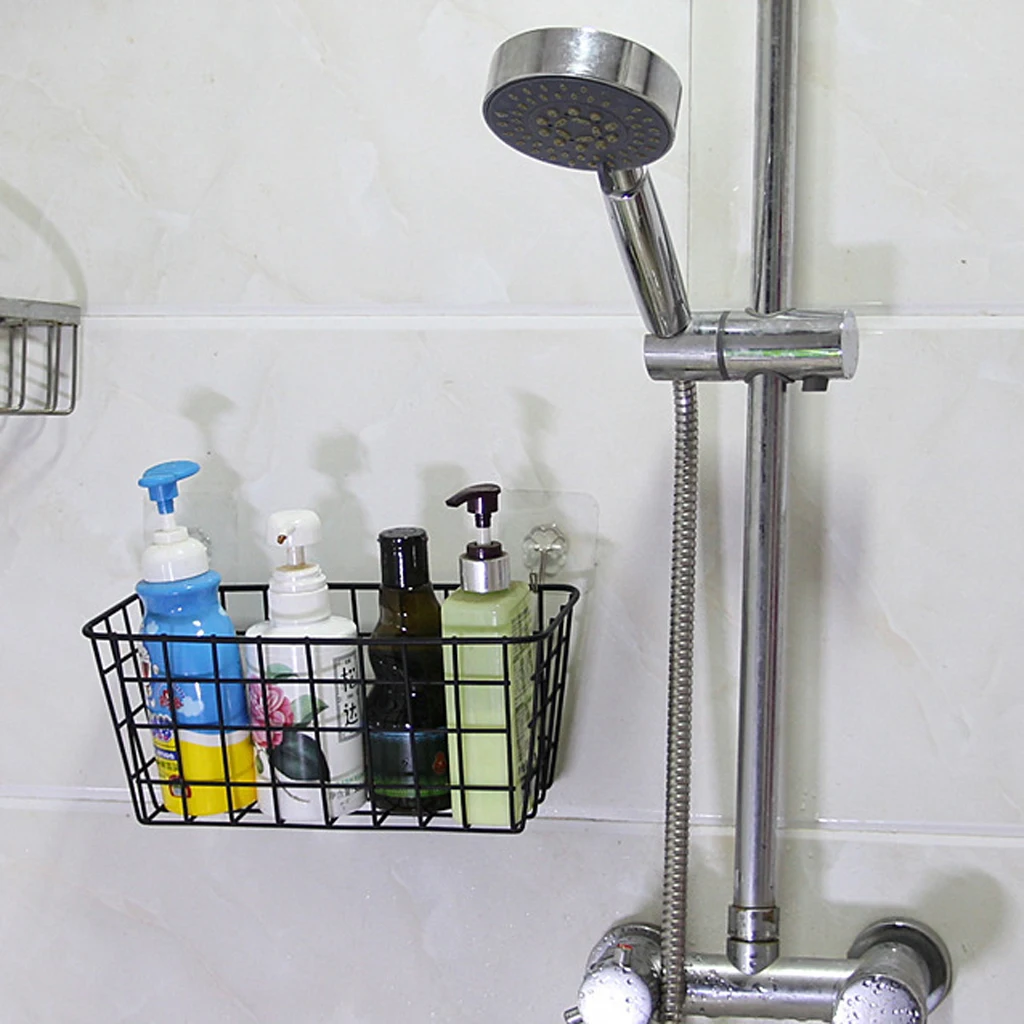 Grid Basket Wire Wall Basket with Hanging  Hook, Wall-mounted Organizer for Grid Panel,  Wire Storage Shelf Rack-23x10x8cm