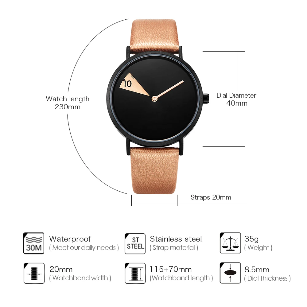 Hot Fashion Lovers Wrist Watch Women Creative Clock Men Rotate Leather Band Wristwatches Couple Gift Reloj Montre Femme