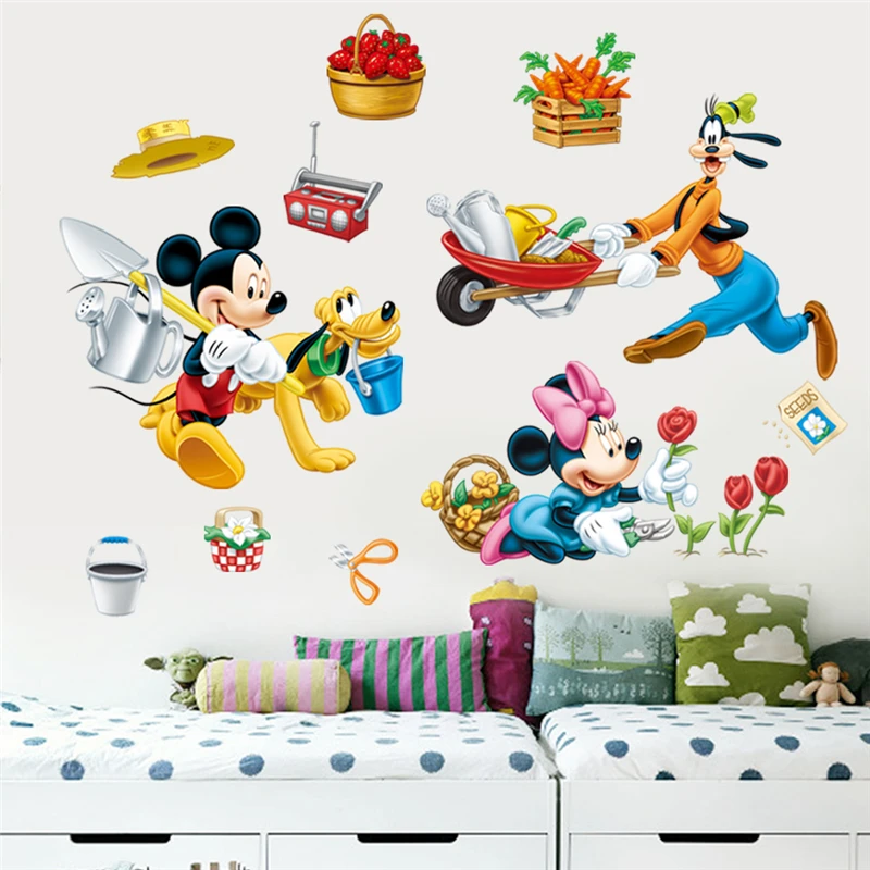 Cartoon Disney Busy Farm Mickey Minnie Goofy Pluto Wall Stickers For Kids Room Home Decor Wall Decal PVC Mural Art DIY Wallpaper Cartoon Disney Busy Farm Mickey Minnie Goofy Pluto Wall Stickers For Kids Room Home Decor Wall Decal PVC Mural Art DIY Wallpaper