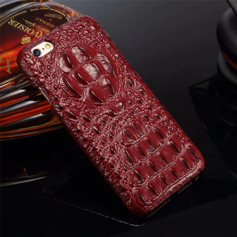 Чехол для телефона из воловьей кожи с узором «крокодиловая кожа» для Apple IPhone 6 6S 7 8 Plus X XS Max XR стереоскопический 3D чехол из натуральной кожи