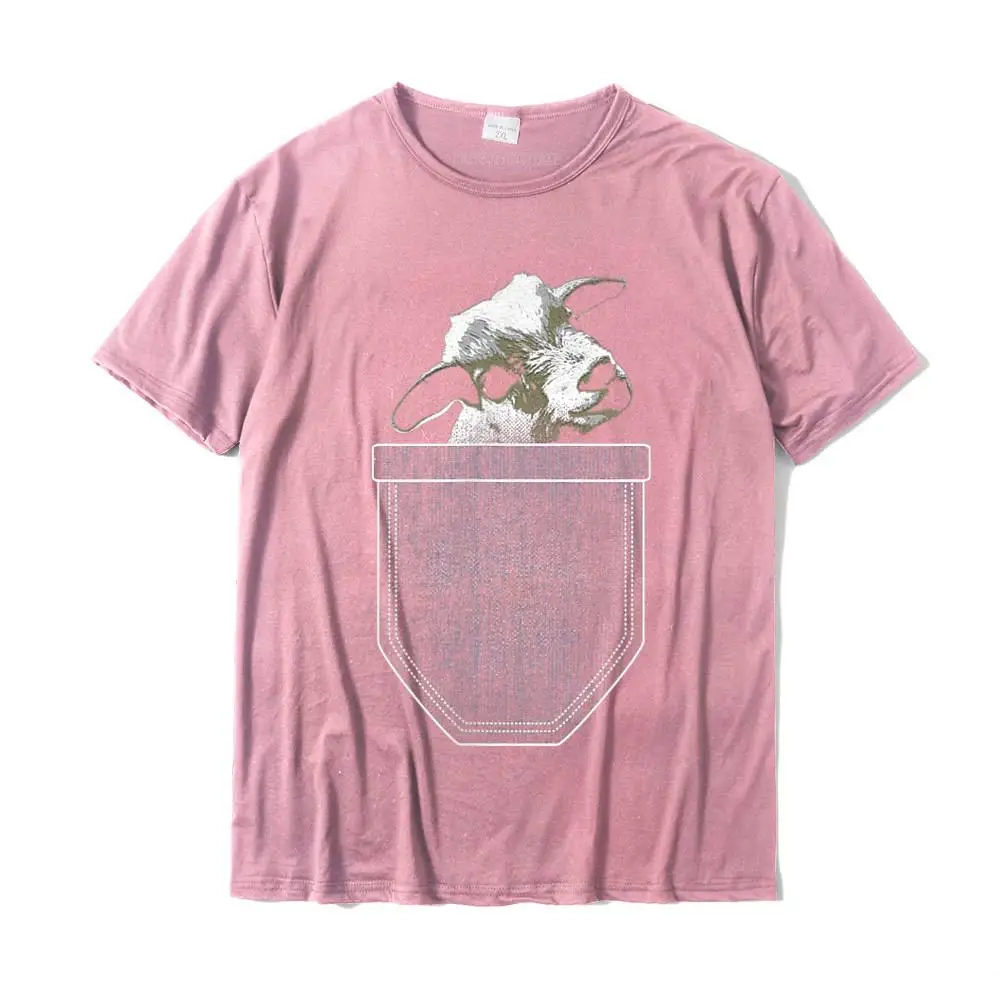 Company Customized Camisa Short Sleeve Top T-shirts Father Day Crew Neck Pure Cotton Tees for Men Tops T Shirt Funny Goat Pocket Baby Goat Peeking Funny Goat Animal T Shirt__MZ16527 pink