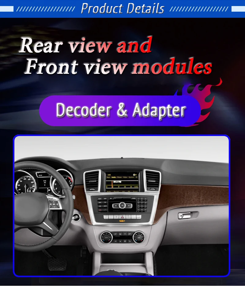 For Mercedes-Benz ML GLK SLK 2012~2015 Rear View Camera Module Decoder Parking Original Car Screen Interface Upgrade CAM Adapter dfxd