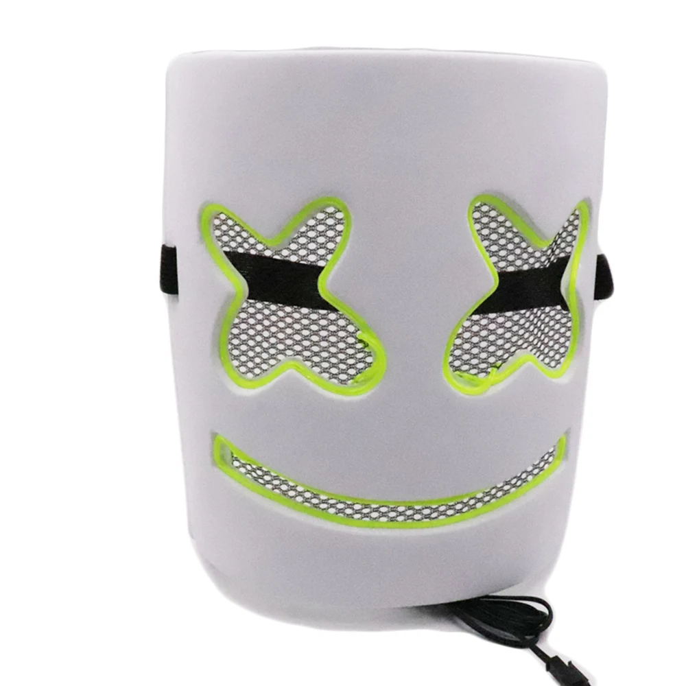 Новые Вечерние Маски на Хэллоуин, светодиодный страшный светящаяся маска EL Line, светящаяся маска для костюмированной вечеринки, одежда для вечеринки, аксессуары для масок, разные цвета на выбор