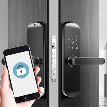 

Smart WiFi Home Door Lock Keyless Fingerprint Entry Temporary Password Remote Control Bedroom Hotel Fingerprint lock r60