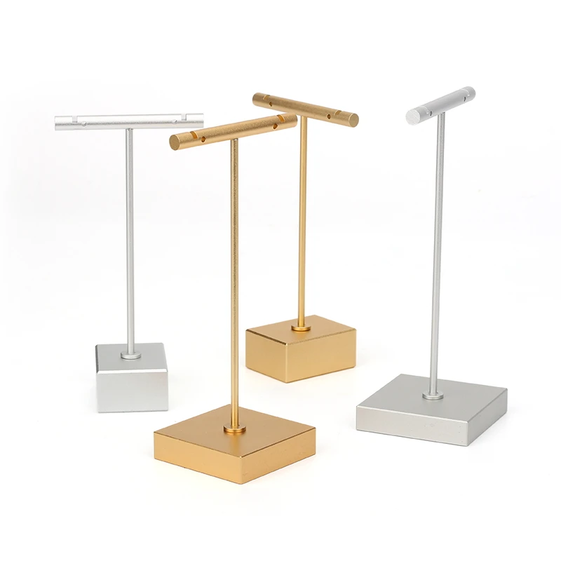 Sliver Earring Holder Tray Simple Metal T-shaped Jewellery Display Stand Removable Bracket Chassis Easy To Install For Organizer