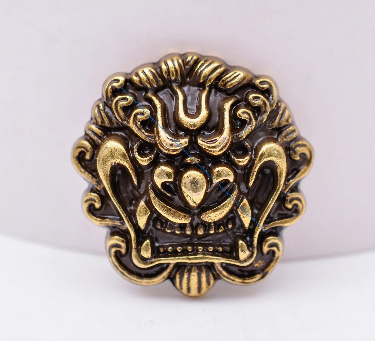 10X Brass Chinese Lion Head Amulet Leathercraft Wallet Belt Conchos Screwback 