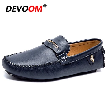 

Men Loafers Mocassin Homme Comfortable Flat Mens Casual Shoes Breathable Slip on Soft Leather Classic Driving Shoes Plus Size 48