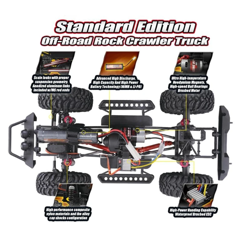 for 1073-SJ 1/10 2.4G 4WD 25Km/H Brushed Rc Car Off-Road Rock Crawler Trail Rigs Truck RTR Toy EU Plug