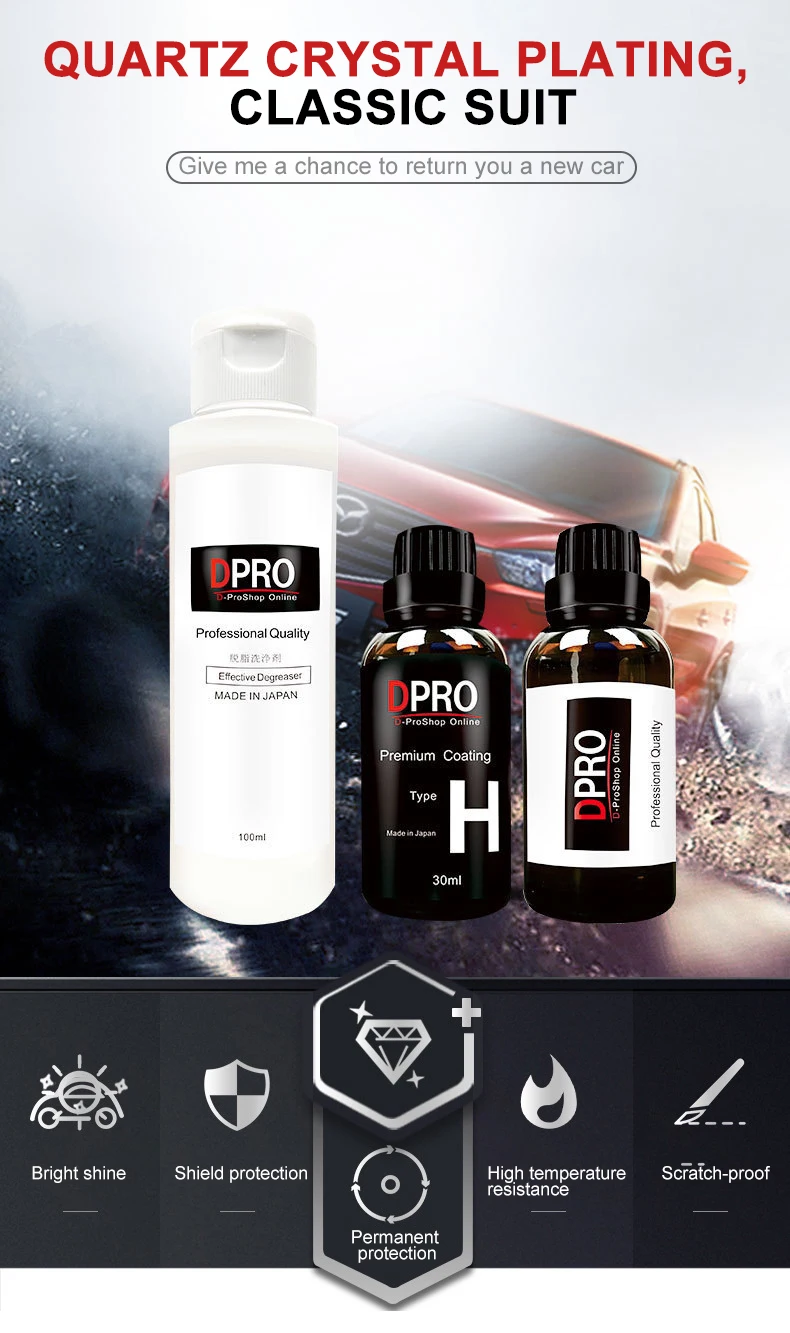 

9H Ceramic Car Coating Liquid Glass Waterproof Nano Ceramic Car Paint Care Liquid Anti-scratch Super Hydrophobic Glass Coating