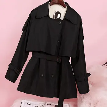 

New Fashion Women Long Trench Coat Autumn Spring Vintage Belt Double Breasted Khaki Trench Outwear Slim Office Coat 2020