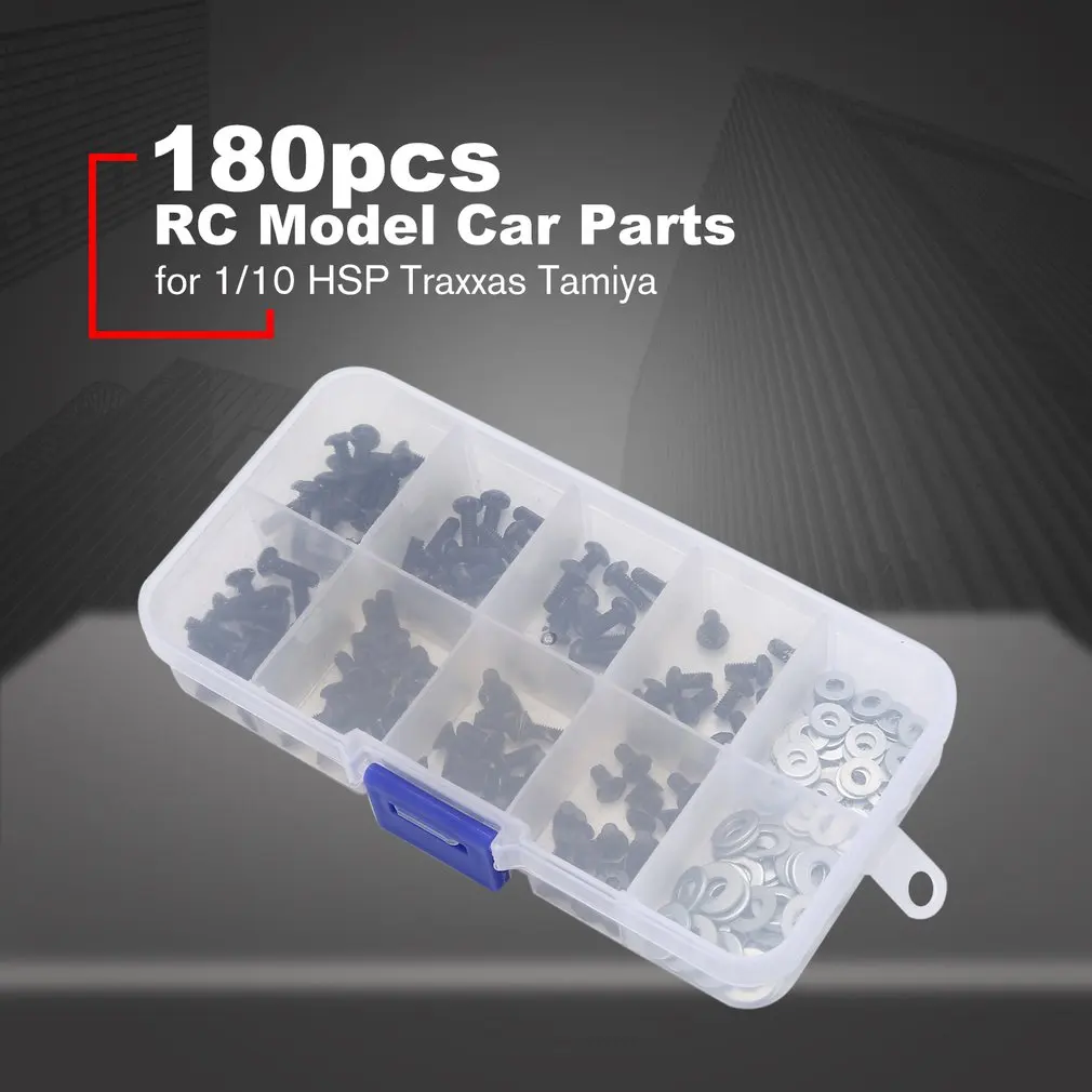 

HOT SALE Screws Box Set for 1/10 HSP Traxxas Tamiya HPI Kyosho D90 SRC10 Remote Control RC Car Parts 180pcs