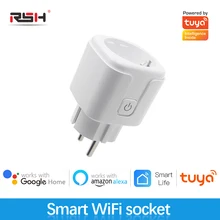 

RSH Smart Plug WiFi Socket EU 16A Power Monitor Timing Function Tuya SmartLife APP Control Works With Alexa Google Assistant