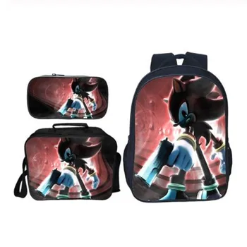 

New 3pcs/set Hot Sale Shadow Printing Children Backpacks Kids School Bags Boys Girls Primary Schoolbag Students Suit Backpack