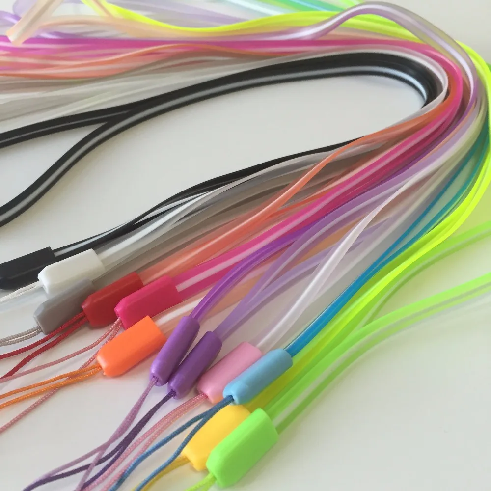 1000/pcs Cheap Silicone Lanyard for Keys ID Pass Card Badge Phone Neck Strap Necklace Sling Smartphone USB MP3 Hang Rope | Мобильные