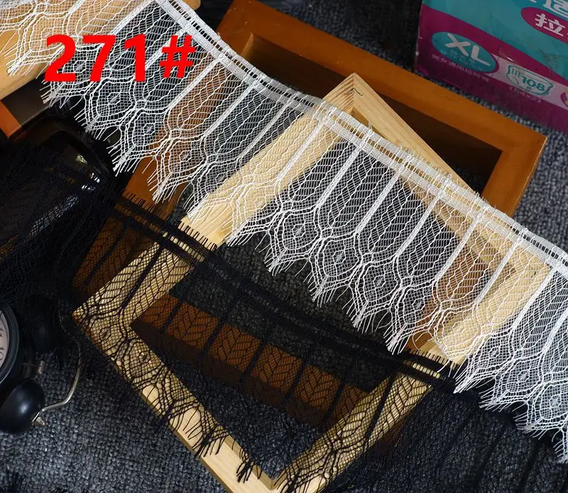 

9 meters /lot 10 cm wide Eyelash Lace Fabric DIY Decorative High Quality Soft Off White Nylon Wedding trim Handmade textiles