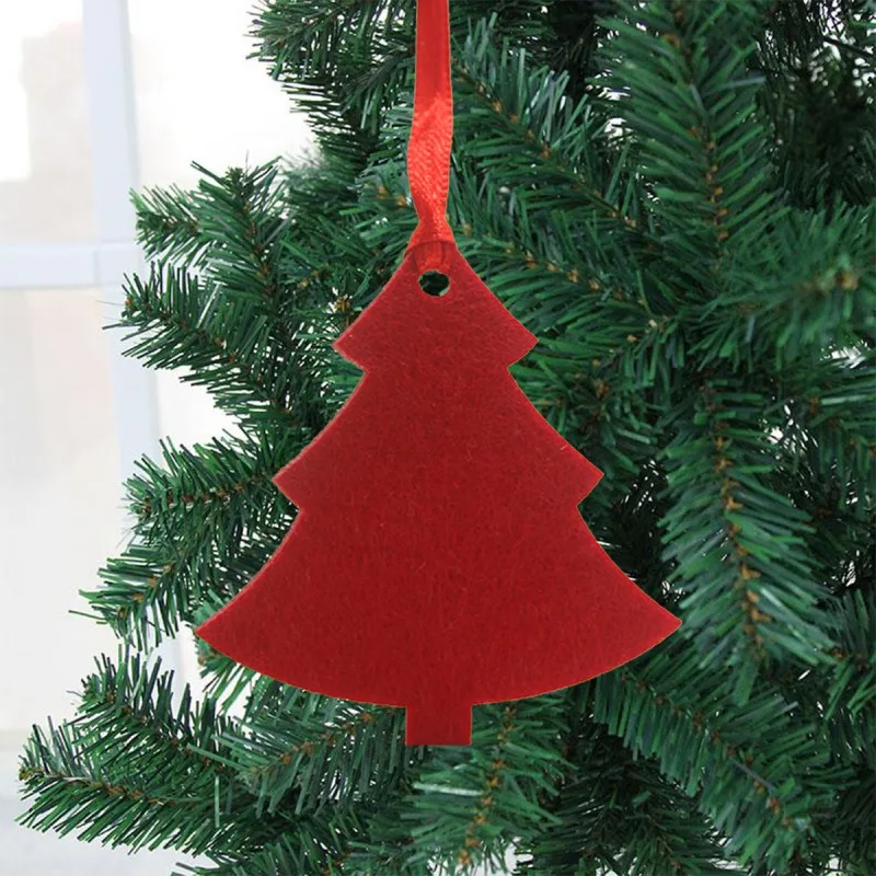 

10/pcs Merry Christmas Non-Woven Decorations With Hanging Ropes Xmas Tree Drop Ornaments Holiday Home Bar Shop Decor