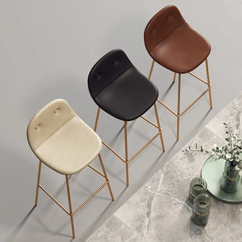 

Nordic Light Luxury Wrought Iron Bar Chair Modern Minimalist Bar Stool Fashion Bar High Chair Home High Stool