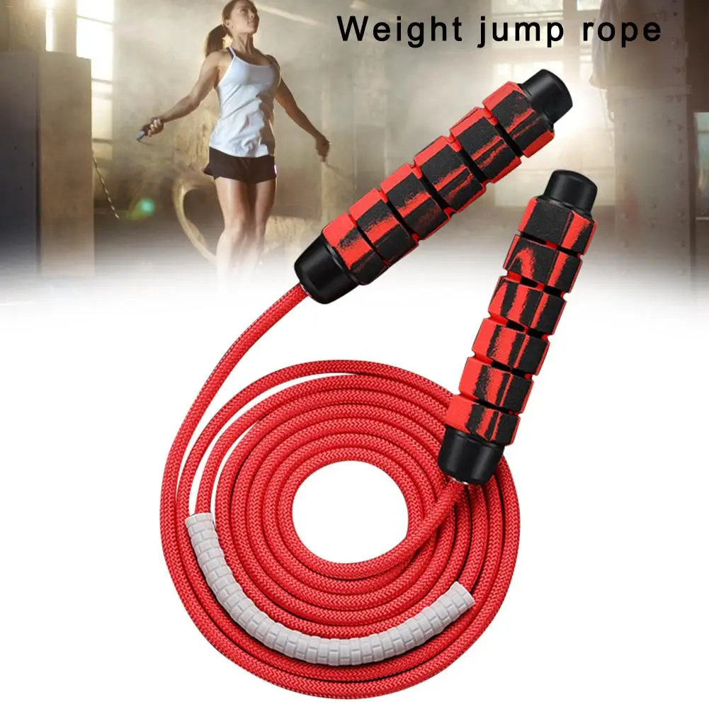 

Adjustable Jumping Rope Weight Rope Fitness Training Memory Foam Non-slip Handle Red Jump Rope For Endurance Training Gym