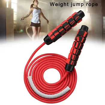 

Adjustable Jumping Rope Weight Rope Fitness Training Memory Foam Non-slip Handle Red Jump Rope For Endurance Training Gym