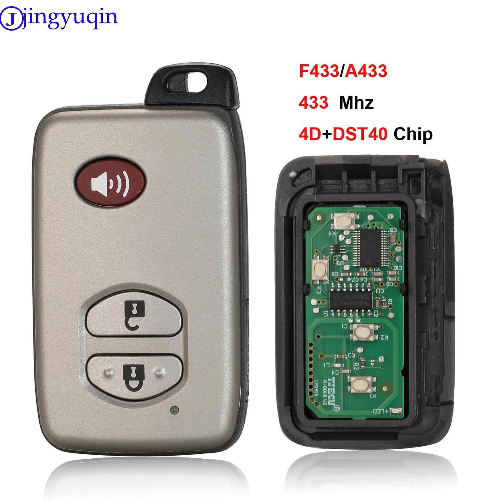 jingyuqin F433/A433 Remote 3B Control Car Smart Key Case For Toyota Camry Land Cruiser Key 433MHZ 4D+DST40 CHIP