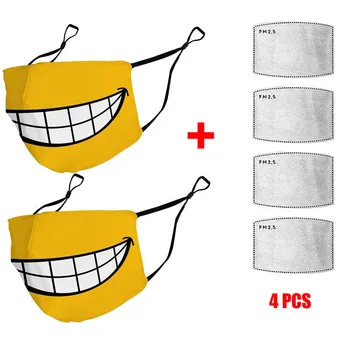 

1PC /2 PCS With 4 PCS Filters Reusable Dustproof Mouth Mask Pm2.5 Windproof Foggy Haze Pollution Mouth Face Cover Mascarilla