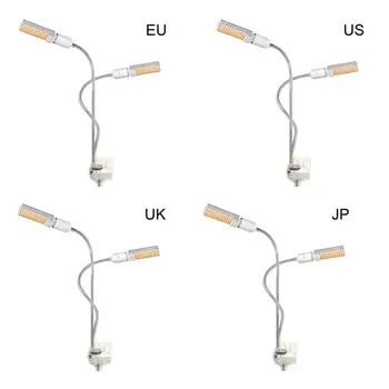 

LED Full Spectrum Grow Lamp for Indoor Plants 15000 Lux Sunlike Dual Head Gooseneck Light with Bulbs