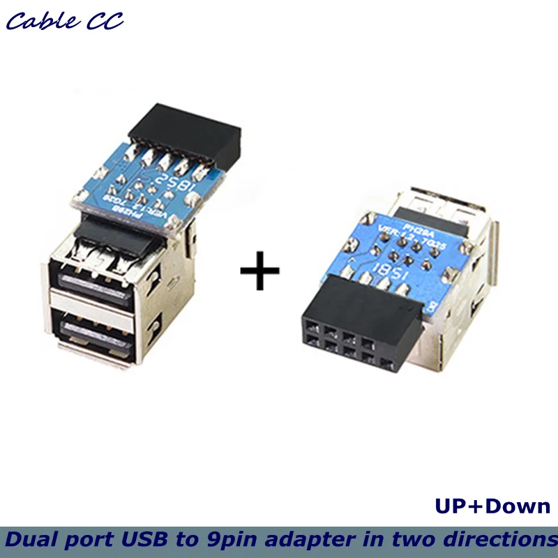 Vertical 9-pin/10-pin Motherboard Female Connector to Dual USB 2.0 Female Adapter with Built-in Dongle - U-ton USB Bluetooth Set Description Image.This Product Can Be Found With The Tag Names Cheap Computer Cables Connectors, Computer Cables Connectors, Computer Office, High Quality Computer Office