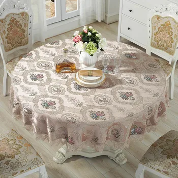 

European Round Table Cloth High-end Lace Embroidered Table Cover Seat Cushion Home Decoration Cover Cloth Chair Cover Set