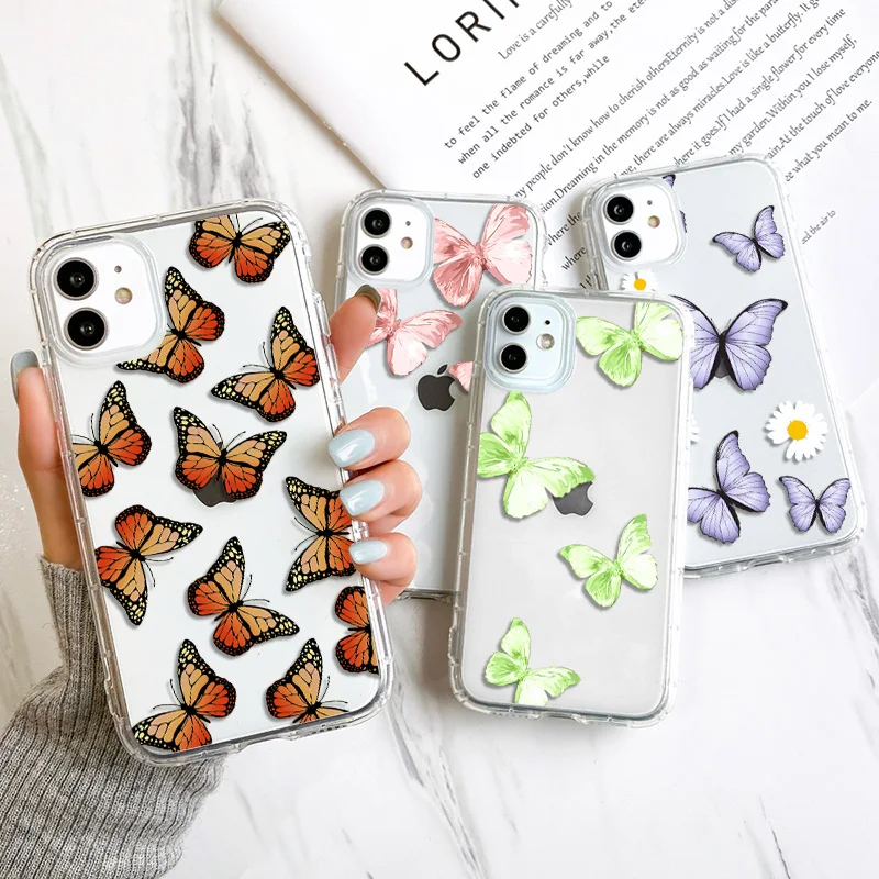 Butterfly Case for Samsung A51 Coque Samsung A32 A52 A72 A12 A31 A71 A50 A70 S20 FE S21 Ultra S30 Plus Silicone ShockProof Cover